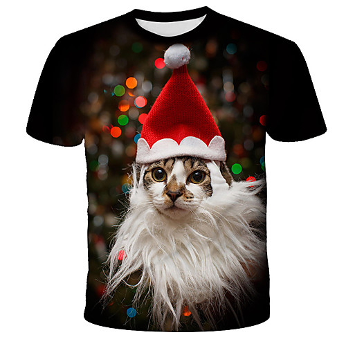 

Men's T shirt 3D Animal Print Short Sleeve Daily Tops Streetwear Exaggerated Rainbow