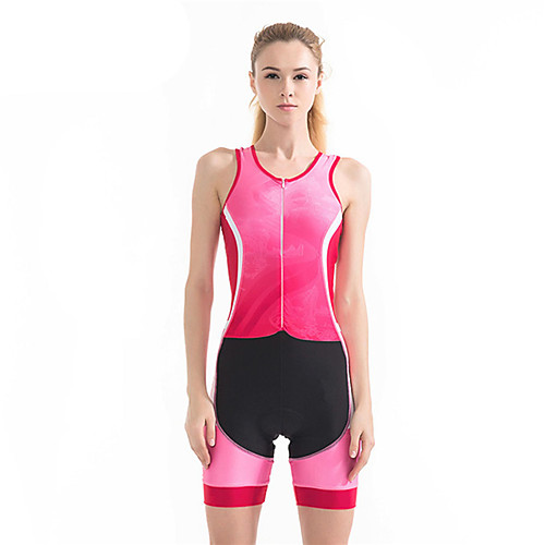 

21Grams Women's Sleeveless Triathlon Tri Suit Pink / Black Gradient Bike Clothing Suit Breathable 3D Pad Quick Dry Ultraviolet Resistant Sweat-wicking Sports Solid Color Mountain Bike MTB Road Bike