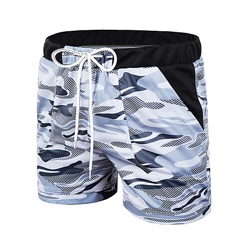 

Men's Running Shorts Drawstring Sports Shorts Bottoms Running Jogging Training Breathable Moisture Wicking Soft Camouflage Blue Gray / Micro-elastic