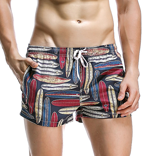 

SEOBEAN Men's Swim Shorts Swim Trunks Bottoms Quick Dry Drawstring - Swimming Surfing Painting Spring Summer / Micro-elastic