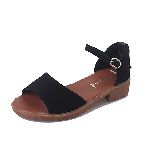 

Women's Sandals 2020 Low Heel Open Toe Synthetics Casual / Minimalism Walking Shoes Spring & Summer White / Black / Gray