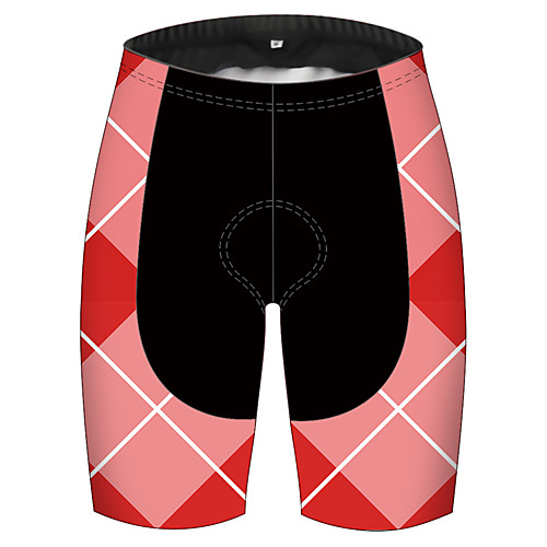 

21Grams Men's Cycling Shorts Spandex Bike Shorts Padded Shorts / Chamois Pants Breathable Quick Dry Sports Plaid Checkered Solid Color Black / Red Mountain Bike MTB Road Bike Cycling Clothing Apparel