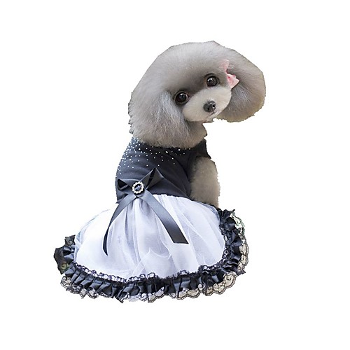 

Dog Dress Polka Dot Voiles & Sheers Bowknot Stylish Sweet Style Dog Clothes Puppy Clothes Dog Outfits Black Costume for Girl and Boy Dog Cotton XS S M XL XXL