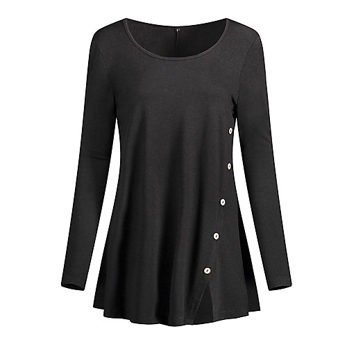

Women's Solid Colored Loose T-shirt Basic Daily Wine / Black / Blue