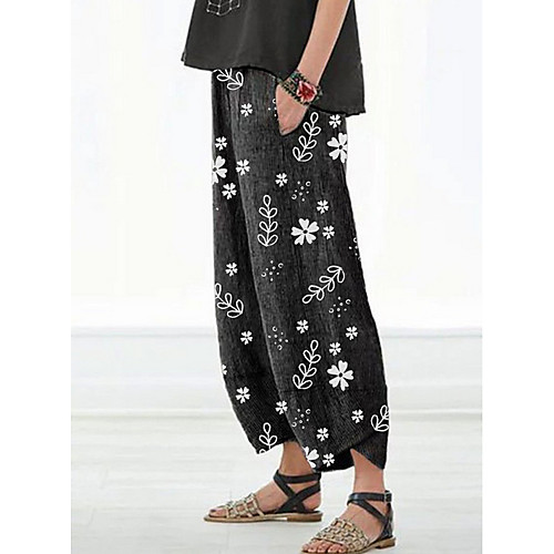 

Women's Basic Loose Jogger Pants Print Red