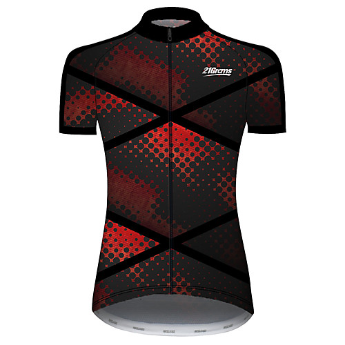 

21Grams Women's Short Sleeve Cycling Jersey Spandex Black / Red Polka Dot Gradient Bike Jersey Top Mountain Bike MTB Road Bike Cycling UV Resistant Quick Dry Breathable Sports Clothing Apparel