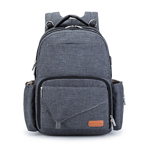 

Men's Nylon Commuter Backpack Large Capacity Tiered Solid Color Daily Blushing Pink Khaki Light Gray Dark Gray