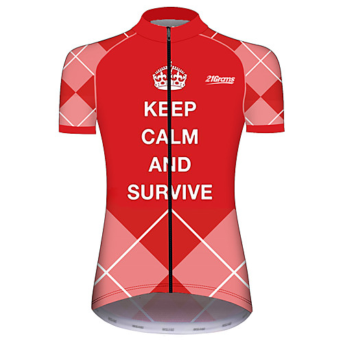 

21Grams Women's Short Sleeve Cycling Jersey Spandex Pink Plaid Checkered Solid Color Novelty Bike Jersey Top Mountain Bike MTB Road Bike Cycling UV Resistant Quick Dry Breathable Sports Clothing