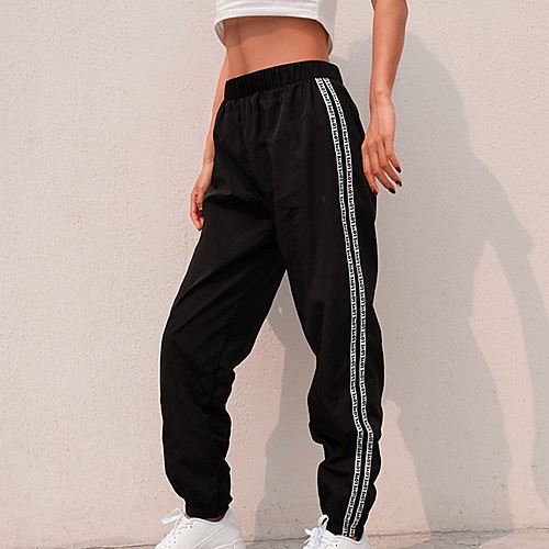 

Women's Basic Loose Sweatpants Pants - Print Black S / M / L