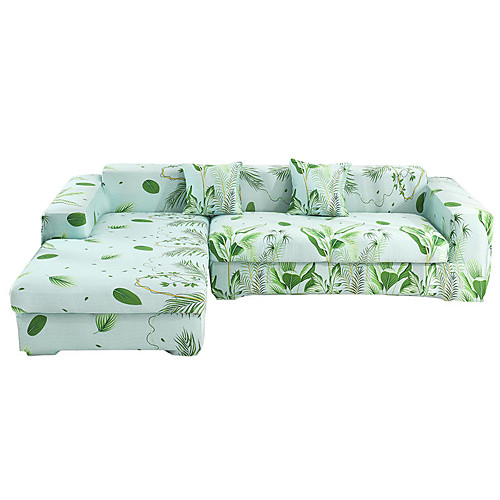 

The Leaves Print Dustproof All-powerful Slipcovers Stretch Sofa Cover Super Soft Fabric Couch Cover with One Free Pillow Case