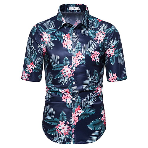 

Men's Geometric Print Shirt Hawaiian Daily Red / Yellow