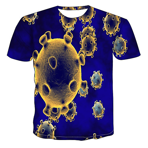 

Men's Plus Size 3D Graphic Print T-shirt Basic Daily Going out Round Neck Royal Blue / Short Sleeve
