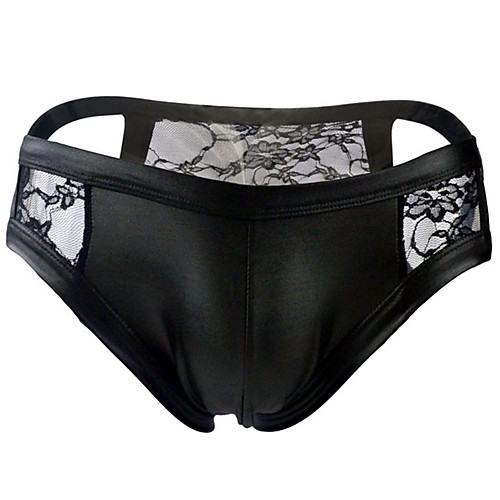 

Men's 1 Piece Lace Briefs Underwear - Normal, Solid Colored Low Waist Black Red M L XL