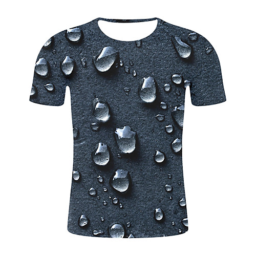 

Men's T shirt Color Block 3D Plus Size Short Sleeve Daily Tops Streetwear Exaggerated Black