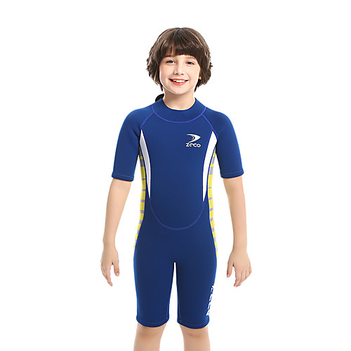 

ZCCO Boys' Shorty Wetsuit 2.5mm SCR Neoprene Diving Suit Short Sleeve Back Zip Solid Colored / High Elasticity / Kids