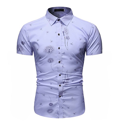 

Men's Geometric Graphic Shirt Daily White / Blue / Navy Blue / Short Sleeve