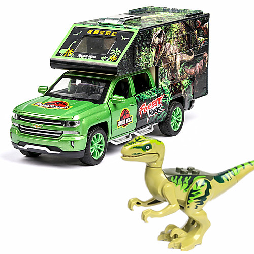 

1:32 Toy Car Animals Action Figure Jurassic Dinosaur Tyrannosaurus Rex Transporter Truck Truck DIY Music & Light Pull Back Vehicles Rubber ABSPC Alloy Mini Car Vehicles Toys for Party Favor or Kids