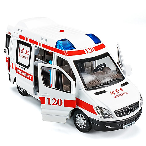 

1:32 Toy Car Model Car Ambulance Vehicle Music & Light Pull Back Vehicles Metal Alloy Mini Car Vehicles Toys for Party Favor or Kids Birthday Gift 1 pcs