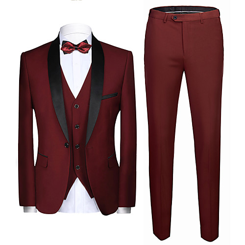 

Tuxedos Tailored Fit Shawl Collar Single Breasted One-button Polyester Textured / Fashion
