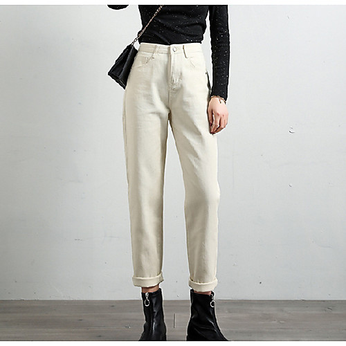 

Women's Basic Chinos Pants Solid Colored Black Blue Beige