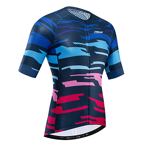 

21Grams Women's Short Sleeve Cycling Jersey RedBlue Patchwork Gradient Bike Jersey Top Mountain Bike MTB Road Bike Cycling UV Resistant Breathable Quick Dry Sports Clothing Apparel / Stretchy