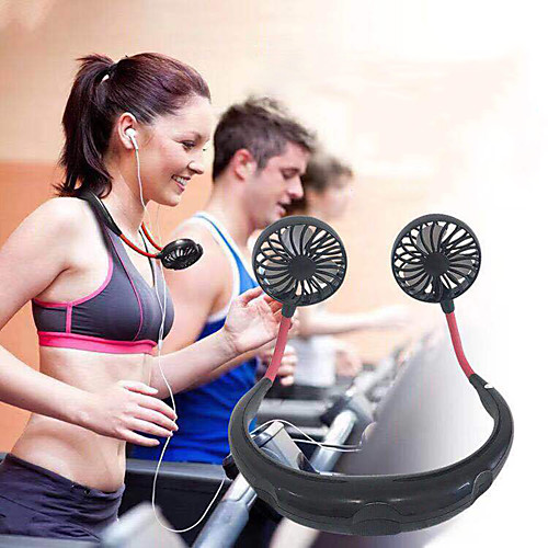 

Neckband Fan Sports Fan USB Rechargeable Portable Ultra Light (UL) Silica Gel ABS Perfect for Exercise Fitness Home Office Travel Indoor Outdoor Activities Black Green White Blue Pink