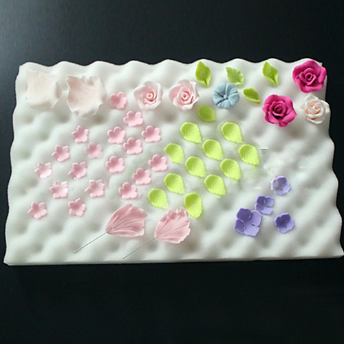 

1pc Fondant Cake Chocolate Sugar Flower Drying Foam Decorating Bakeware Tool Set Gum Paste Mold Wave Mat Shaping Sponge Pad