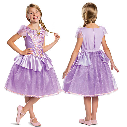 

Princess Rapunzel Dress Flower Girl Dress Girls' Movie Cosplay A-Line Slip Cosplay Purple Dress Halloween Carnival Masquerade Tulle Polyester