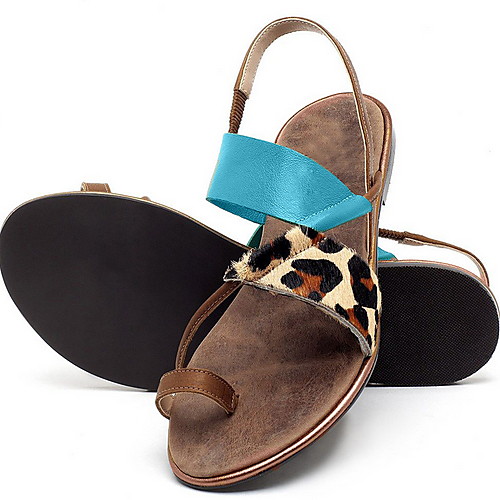 

Women's Sandals Flat Sandal Summer Flat Heel Open Toe Daily PU Pink / Blue