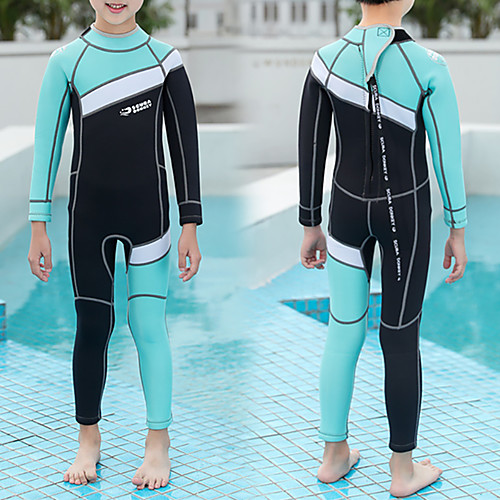 

HISEA Boys' Girls' Full Wetsuit 2.5mm SCR Neoprene Diving Suit Long Sleeve Back Zip Patchwork Autumn / Fall Winter Spring / Stretchy / Kids