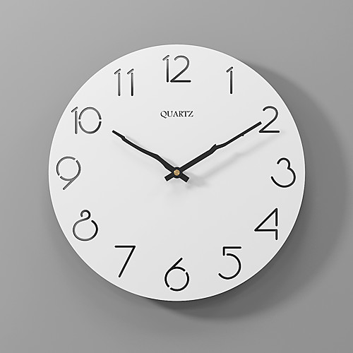 

Modern minimalist silent fashion wall clock wooden clock white 30x30cm