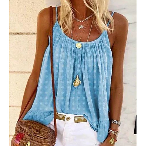 

Women's Geometric Tank Top Daily Strap Light Blue