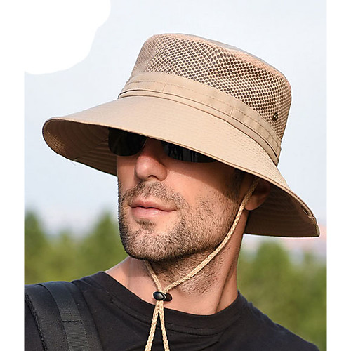 

Men's Basic Polyester Sun Hat-Solid Colored All Seasons Khaki Blue Dark Gray