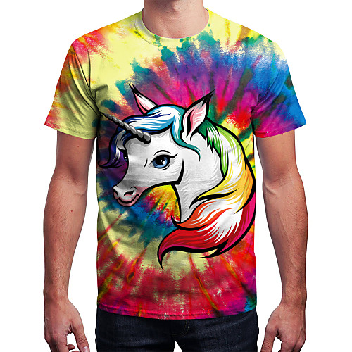 

Inspired by Galaxy Unicorn T-shirt Terylene Unicorn Printing T-shirt For Men's / Women's