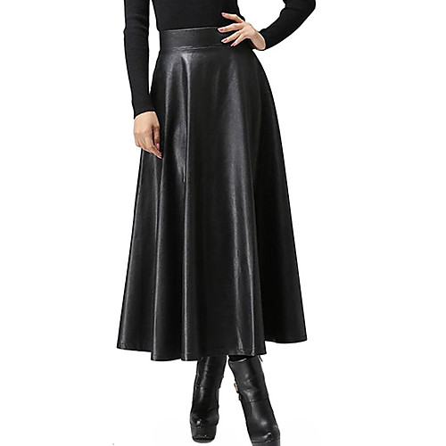 

Women's Basic Swing Skirts - Solid Colored Black S M L