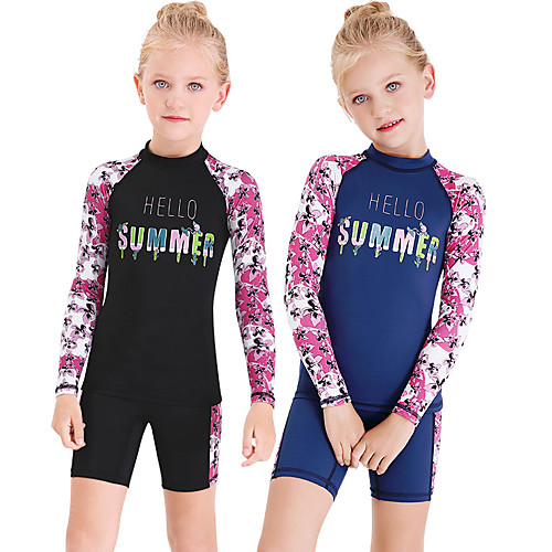 

Dive&Sail Boys' Girls' Rash Guard Dive Skin Suit Rashguard Swimsuit Elastane Swimwear UV Sun Protection Breathable Long Sleeve 2 Piece - Swimming Diving Water Sports Optical Illusion Autumn / Fall