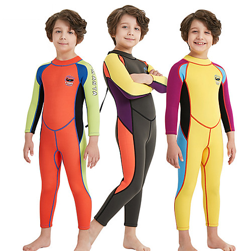 

Dive&Sail Boys' Girls' Full Wetsuit 2.5mm SCR Neoprene Diving Suit Anatomic Design Long Sleeve Back Zip Patchwork Autumn / Fall Spring Summer / Winter / High Elasticity / Kids