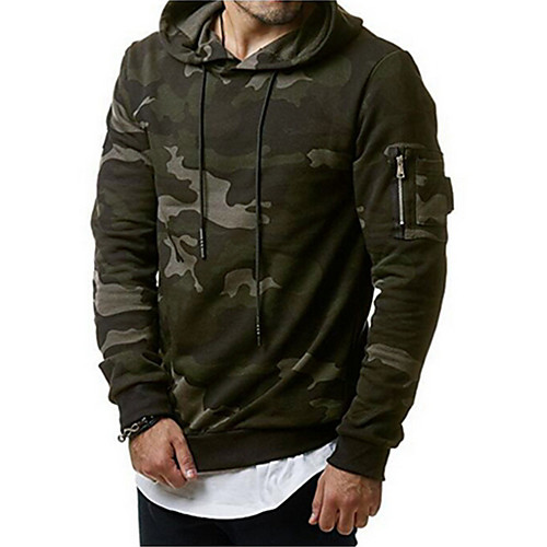 

Men's Hoodie Camo / Camouflage Hooded Basic Hoodies Sweatshirts Green Gray
