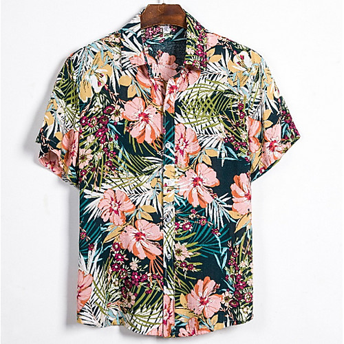 

Men's Geometric Shirt Sports Green / Short Sleeve