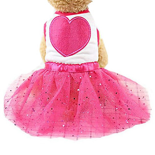 

Dog Dress Dog Clothes Fuchsia Pink Costume Husky Golden Retriever Dalmatian Cotton Voiles & Sheers Bowknot Crystal / Rhinestone Stylish Sweet Style XS S M L XL