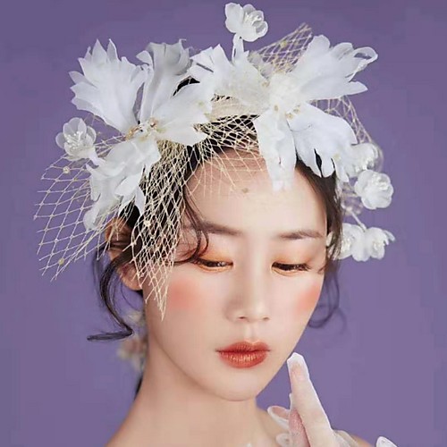 

Net Headdress with Flower 1 Piece Wedding / Party / Evening Headpiece