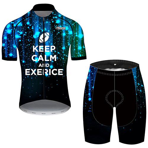 

21Grams Men's Short Sleeve Cycling Jersey with Shorts Spandex Polyester Black / Blue Galaxy Gradient Novelty Bike Clothing Suit UV Resistant Breathable Quick Dry Sweat-wicking Sports Galaxy Mountain