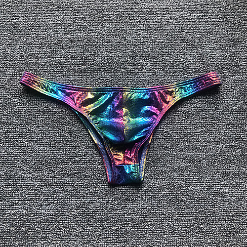 

Men's 1 Piece Basic Briefs Underwear Low Waist Rainbow S M L