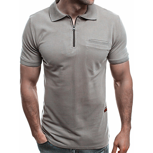 

Men's Polo Short Sleeve Daily Tops Basic White Black Red
