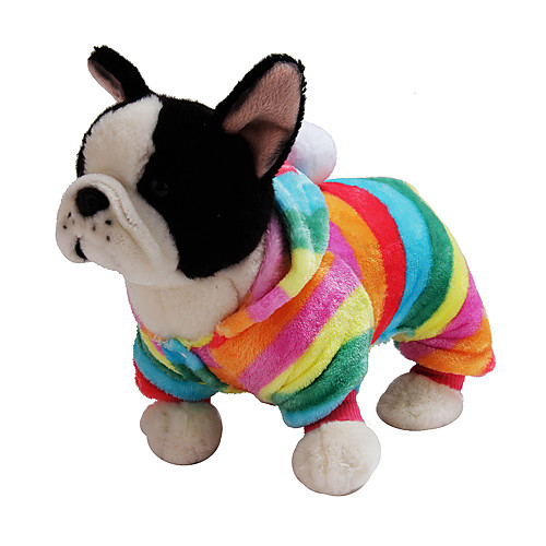 

Dog Rabbits Cat Hoodie Jumpsuit Winter Dog Clothes Costume Flannel Fabric Stripes Casual / Daily Cute XS S M L XL XXL