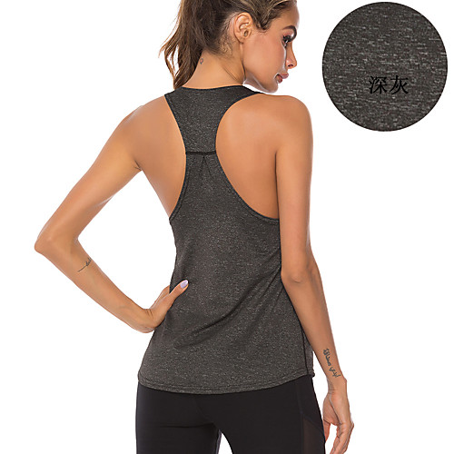 

Women's Yoga Top Yoga Shirt Solid Color Purple Red Blue Black Cotton Running Fitness Gym Workout Tee / T-shirt Tank Top Sleeveless Sport Activewear Lightweight Breathable Comfort Quick Dry Moisture