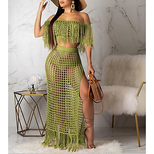 

Women's Blouse - Striped Skirt