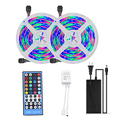 

2x5M Flexible LED Light Strips Light Sets RGB Tiktok Lights 300 LEDs SMD5050 10mm 1 X 40 Key Controller 1 X 12V 5A Power Supply 1 set RGB Tiktok LightsWarm Waterproof Cuttable Decorative 12 V