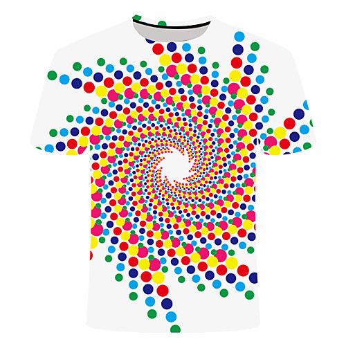 

Men's Plus Size 3D Graphic Print Slim T-shirt Basic Daily Going out Round Neck White / Short Sleeve