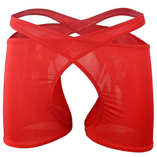

Men's Cut Out Boxers Underwear - Normal Low Waist Red White Black One-Size